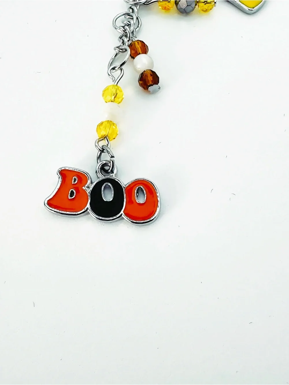 Halloween Ghost & Candy Charm Keychain for Kids - Orange/Yellow